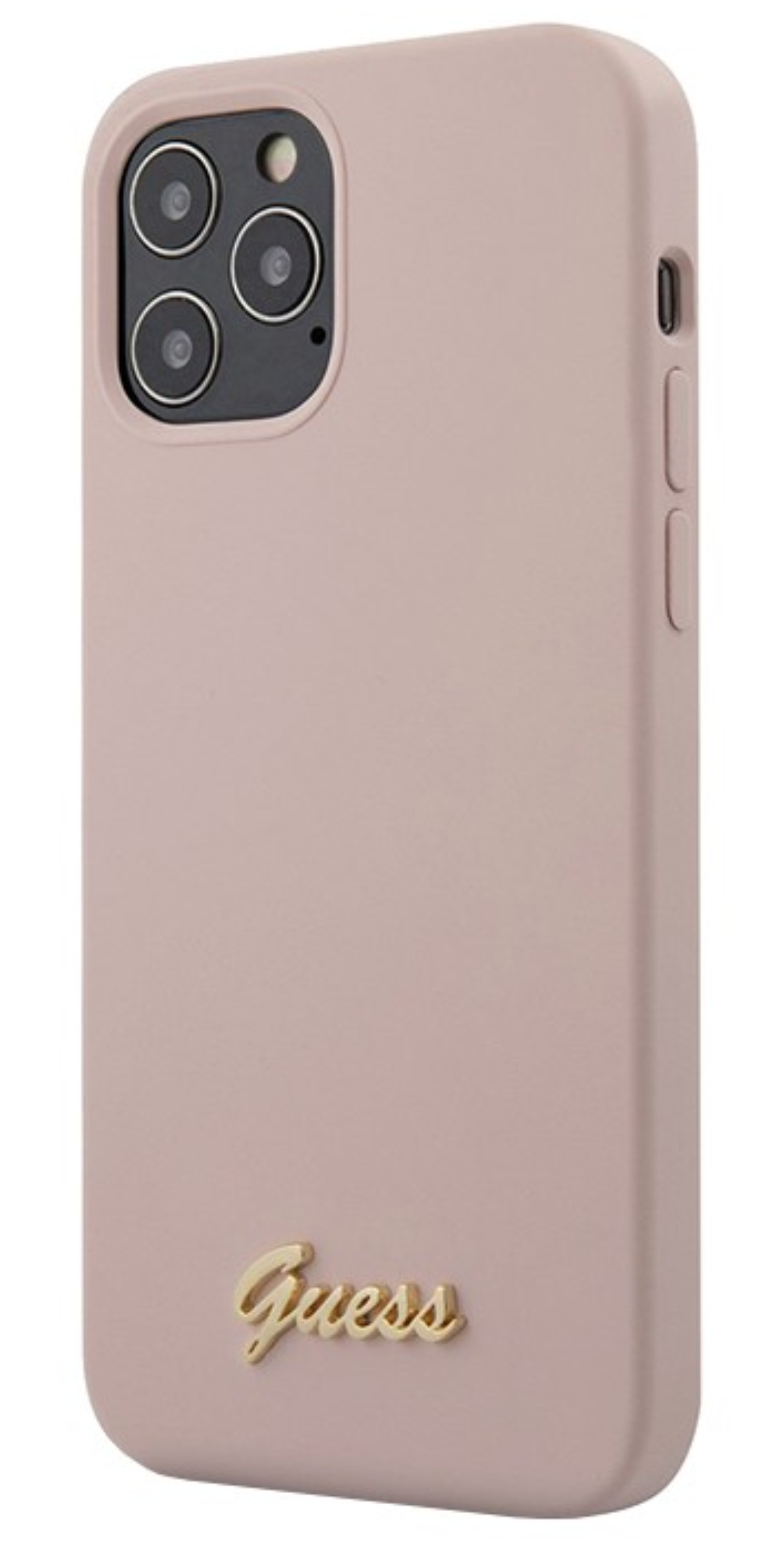 Чехол Guess для iPhone 12 mini Liquid Silicone Gold metal Logo Hard Pink  купить в Краснодаре