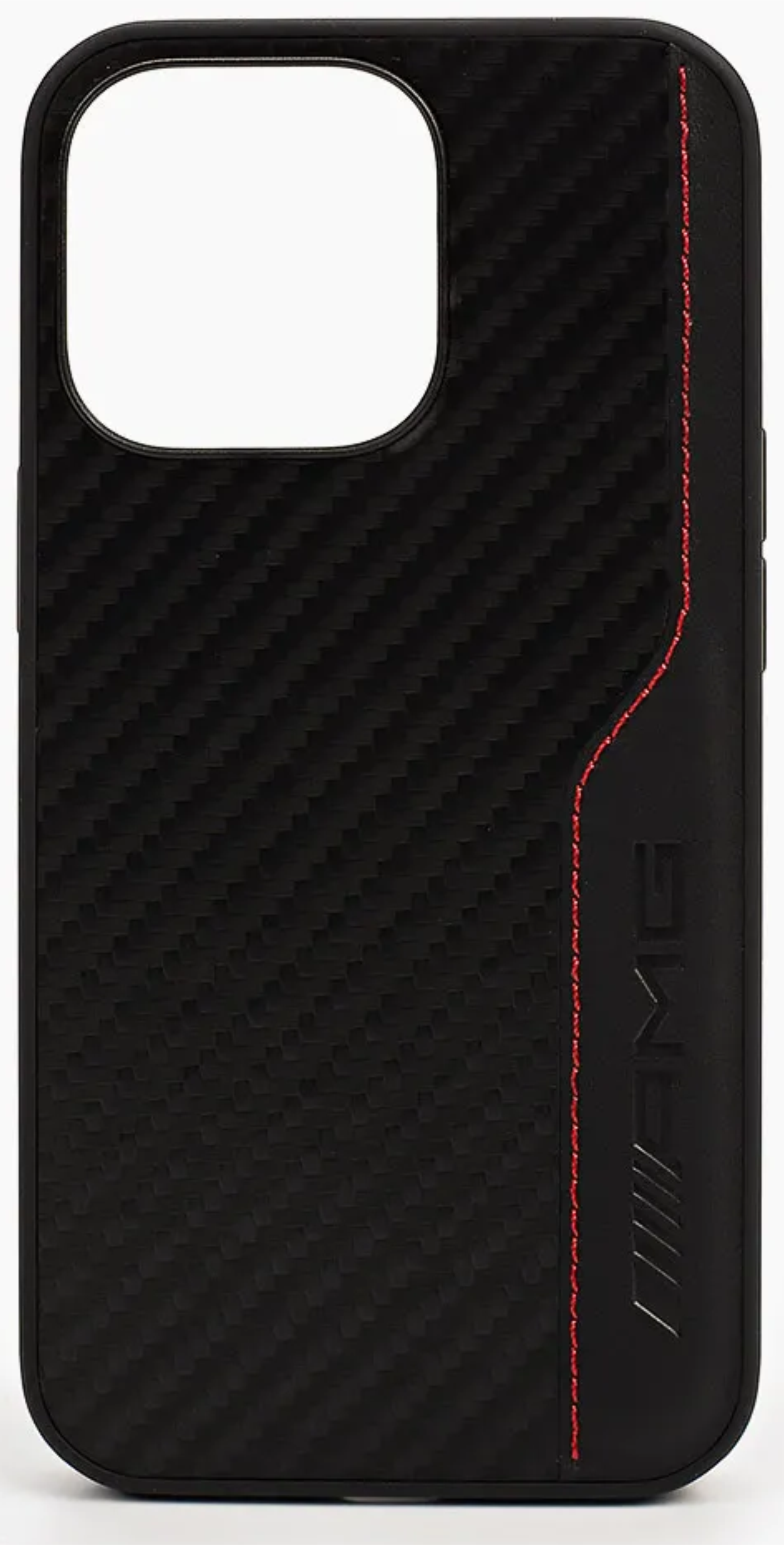 Чехол Mercedes для iPhone 13 Pro Max PU Carbon effect Red stiching Hard  Black купить в Краснодаре