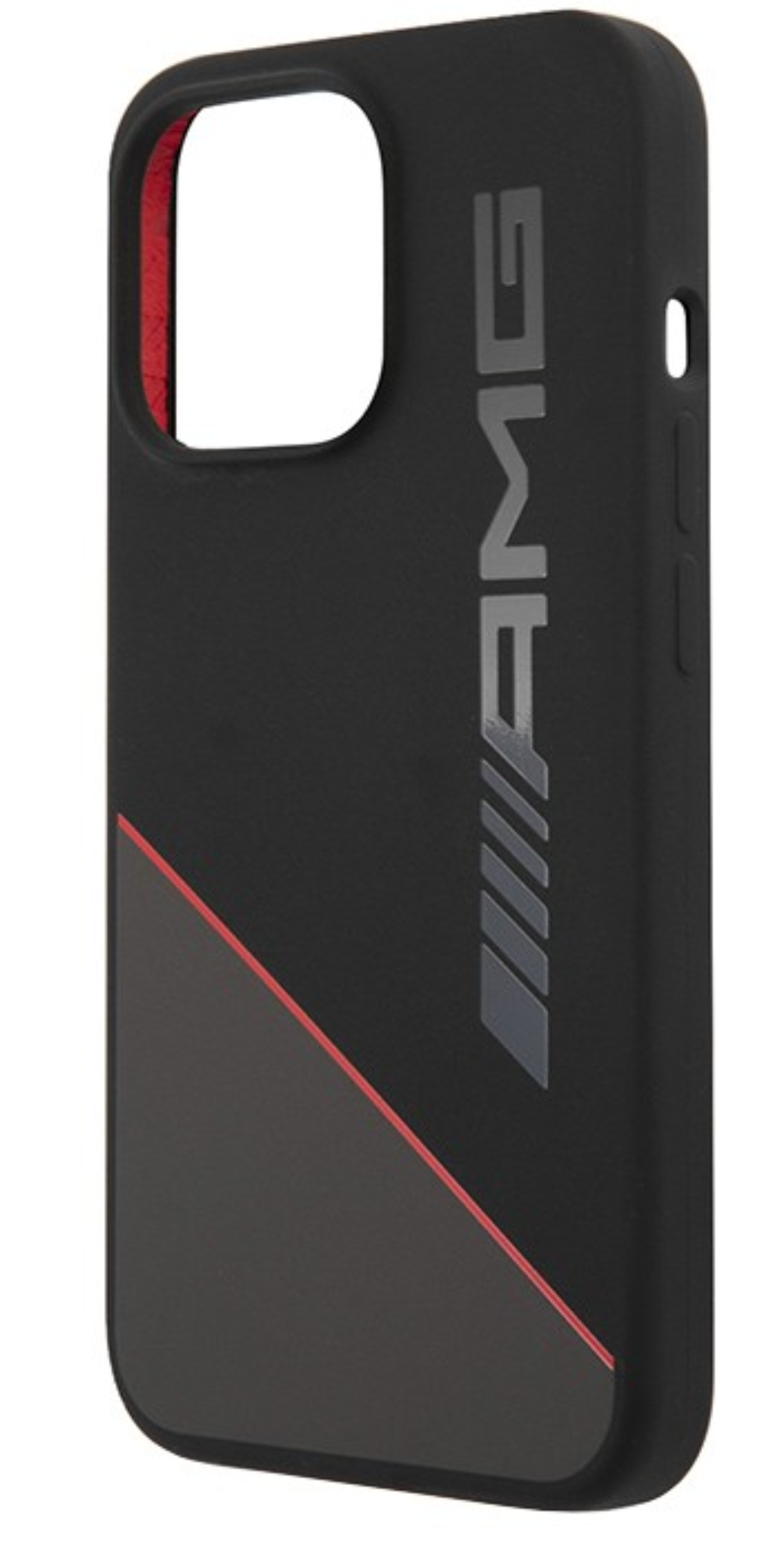 Купить Чехол Mercedes для iPhone 13 Pro Max Liquid silicone Two tones Red  line Hard Black в Краснодаре