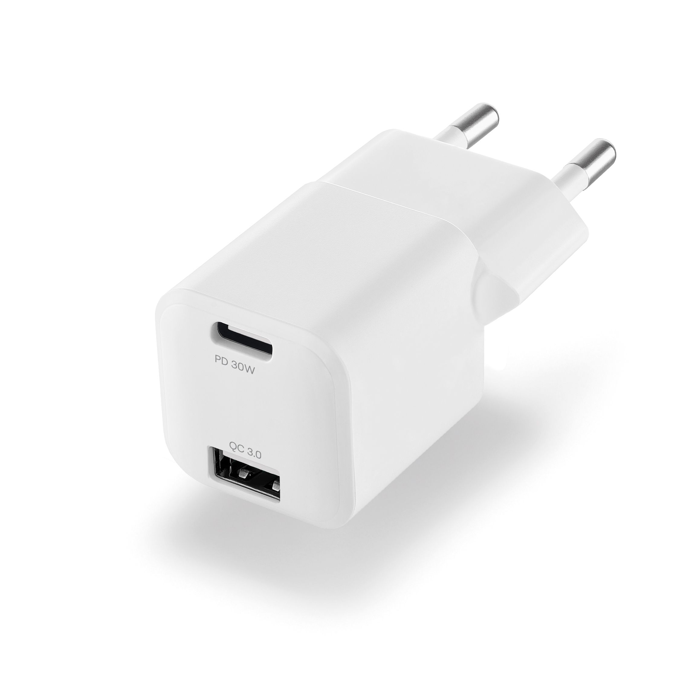 Купить Сетевое зарядное устройство uBear Pulse Dual, GaN USB-A/USB-C, 30W,  белый в Краснодаре