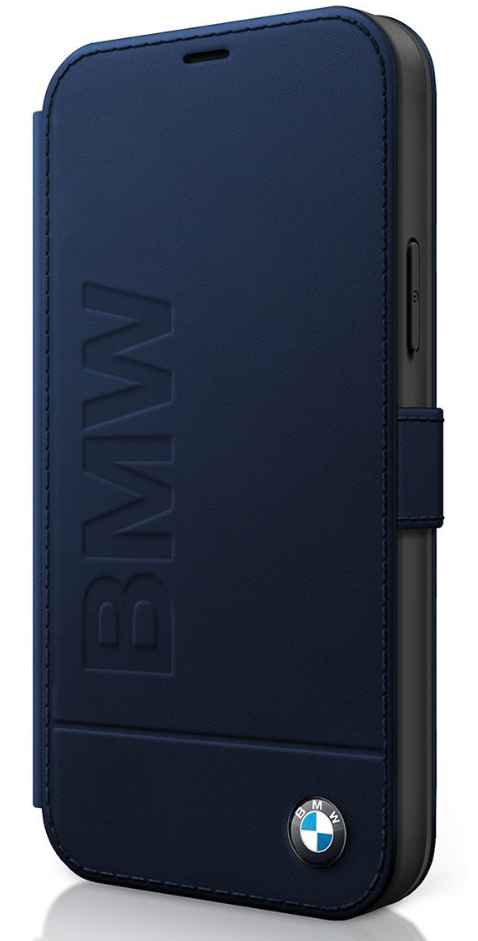 Чехол-книжка BMW Signature Genuine leather Logo imprint для Apple iPhone 12  Pro Max, синий купить в Краснодаре