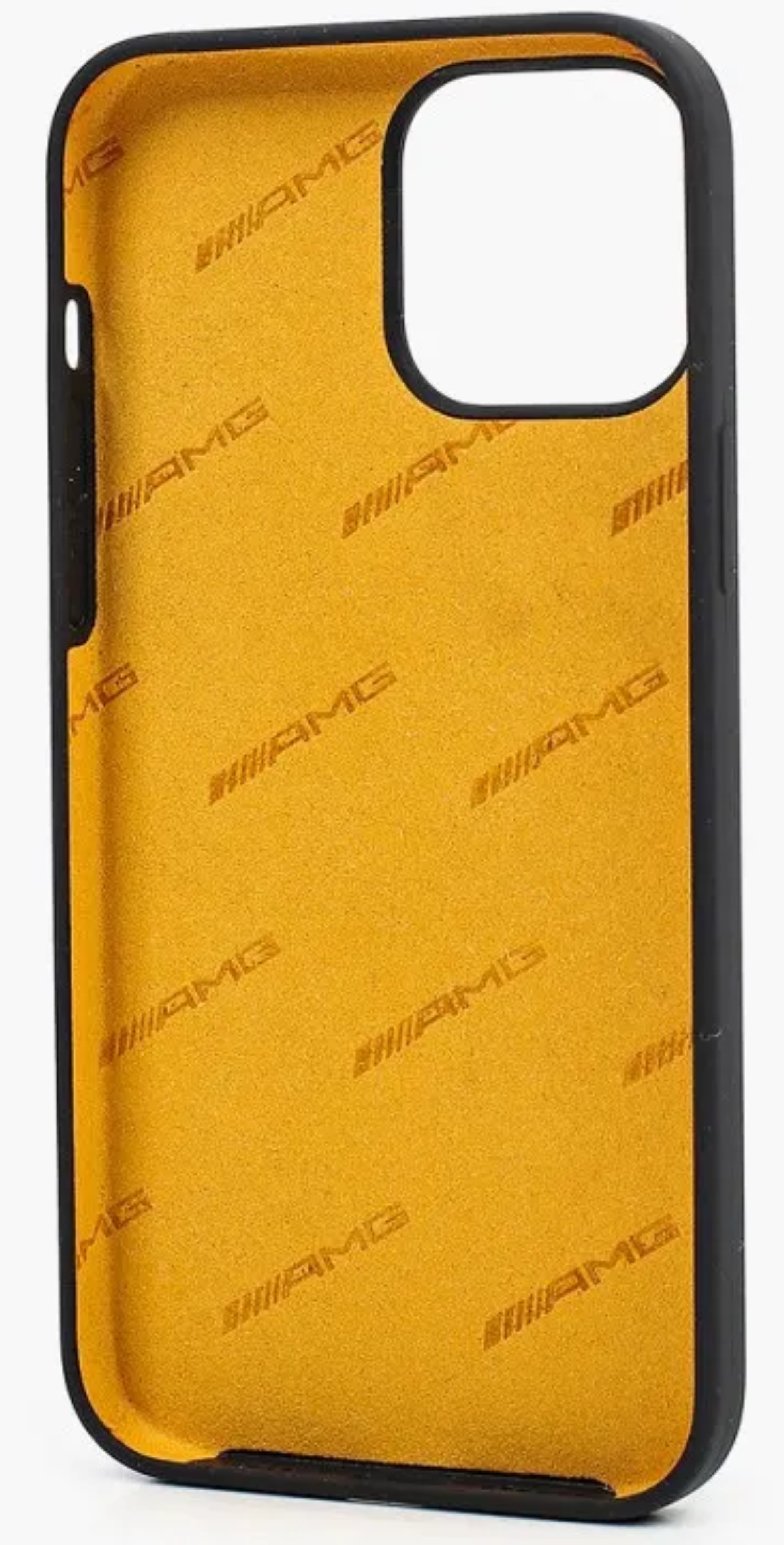 Чехол Mercedes для iPhone 13 Pro Max Liquid silicone with Yellow big logo  Hard Black купить в Краснодаре